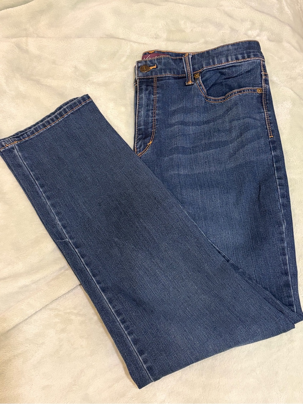 Women's Dark Blue Denim Jeans - Classic Straight Fit